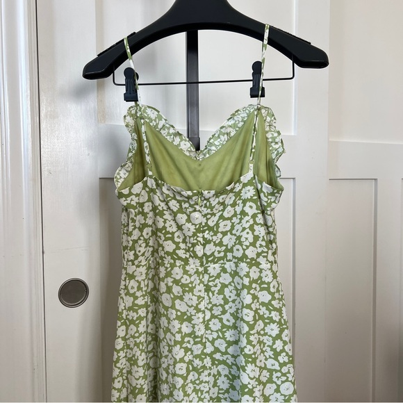 Lulus Lush Timeless Touch Green Floral Print A-Line Midi Dress - Picture 7 of 9